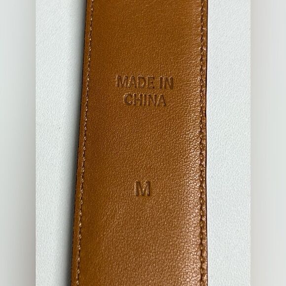 Lauren Ralph Lauren Brown Coqnac Italian Leather Belt Size M Crocodile Print - Picture 5 of 8